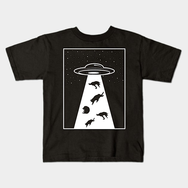 UFO Cat Kids T-Shirt by Monosshop